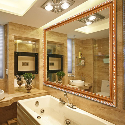 新款欧式壁挂边框浴室镜 卫生间镜子洗漱镜 洗手台浴室化妆镜批发|ru