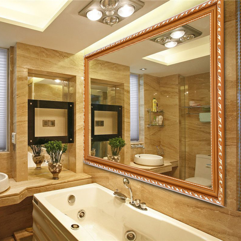 新款欧式壁挂边框浴室镜 卫生间镜子洗漱镜 洗手台浴室化妆镜批发|ru