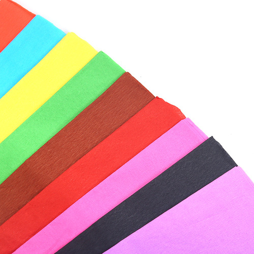 彩色皱纹纸手工材料纸 褶皱纸套装 手搓纸折玫瑰花手揉纸10色/包