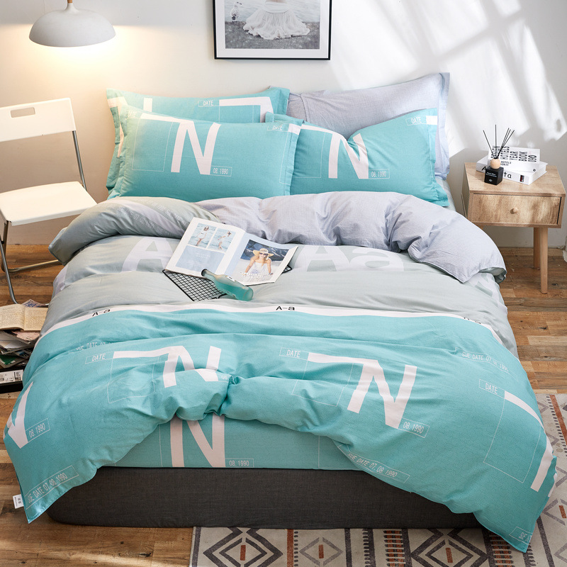 2018 The new cotton 128*68 Four piece suit pure cotton Reactive printing AB Edition Suite student dormitory Specifications