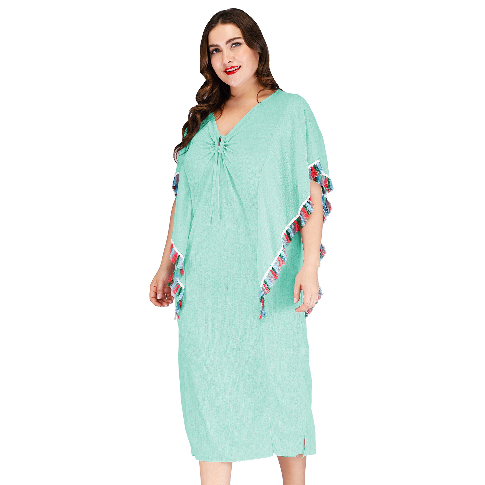 plus size irregular beach dress NSOY45937