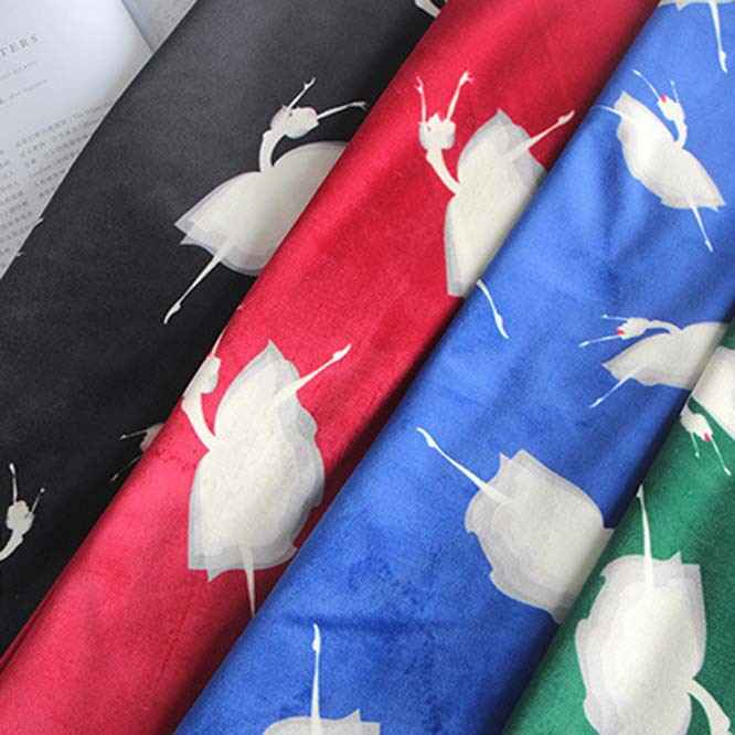 【新品】金丝绒印花面料 手工包包服饰家居布艺 芭蕾少女印花面料