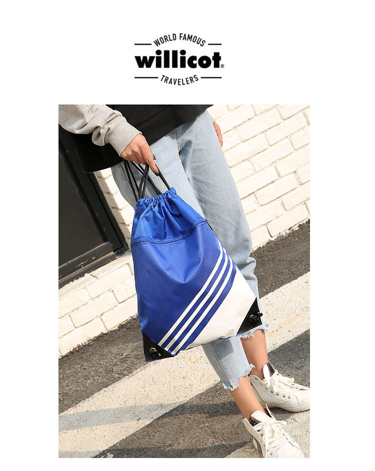Waterproof Stripe Casual Daily Drawstring Backpack display picture 2