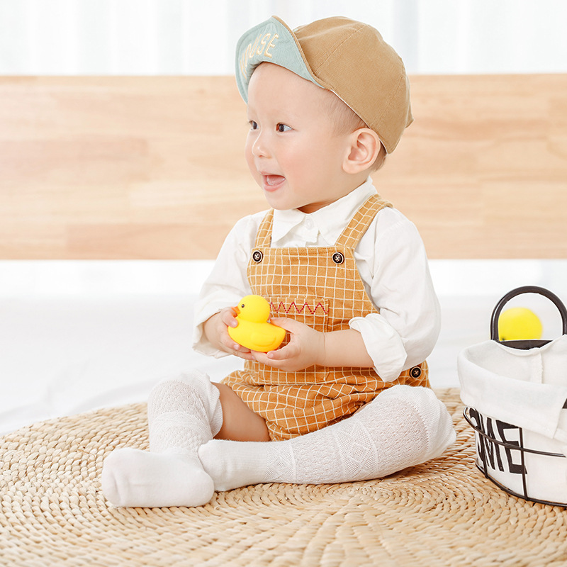 Verano nueva malla delgada algodón transpirable bebé calcetines largos altos anti-mosquito bebé calcetines 0-1-3 años calcetines de los niños