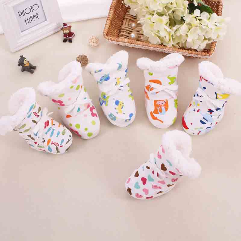 冬季婴儿棉鞋加厚加绒宝宝学步鞋子0-12个月冬季保暖新生儿软底
