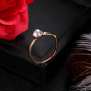 Fashionable metal ring from pearl, European style, simple and elegant design