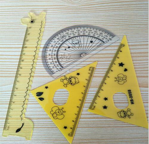 Cartoon Giraffe Ruler Set Student Learning Supplies Children's Plastic Ruler Creative Stationery Manufacturer Wholesale