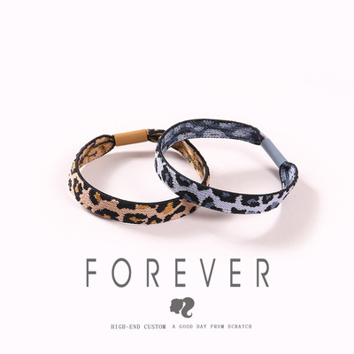 18 Autumn and winter Leopard new pattern Hairdressing Korean Edition High elasticity weave Sling rubber string Hairpin wholesale Boutiques supply