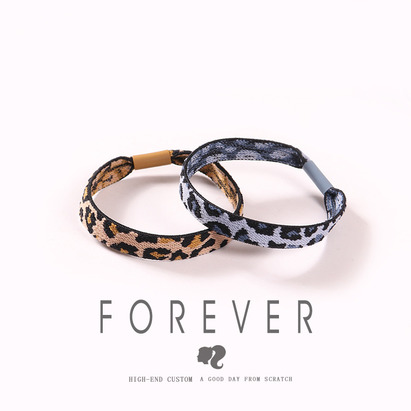 18 Autumn and winter Leopard new pattern Hairdressing Korean Edition High elasticity weave Sling rubber string Hairpin wholesale Boutiques supply