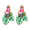 Juran new flower earrings European and American hot -selling alloy oil ear jewelry cross -border e -commerce accessories 8 color 50916