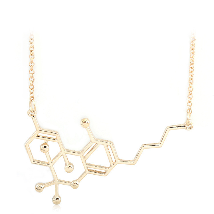 Women's Necklace Chain Clavicle Chain Fashion Popular Personality Jewelry Physical And Chemical Biological Molecular Structure Necklace Accessories display picture 5
