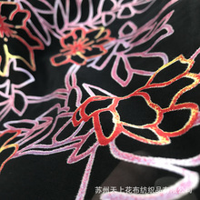 定制時尚服裝面料用旗袍用爛花綃織錦緞各種絲絨染色爛花印花布