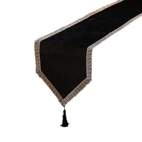 3Q Mama Minimalist New Chinese Style Striped Solid Color Table Flag European Style Dresser Bed End Coffee Table Western Dining Table Soft Furnishing Fabric