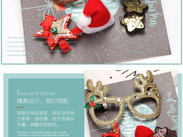 Christmas Glasses Hairpin Decorations Wholesale Nihaojewelry display picture 5