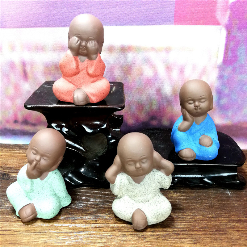 Novices Sand pottery Tea darling Small ornaments Do not say Not moving Buddhist mood Monk Cinnabar Tea ceremony Tea Play