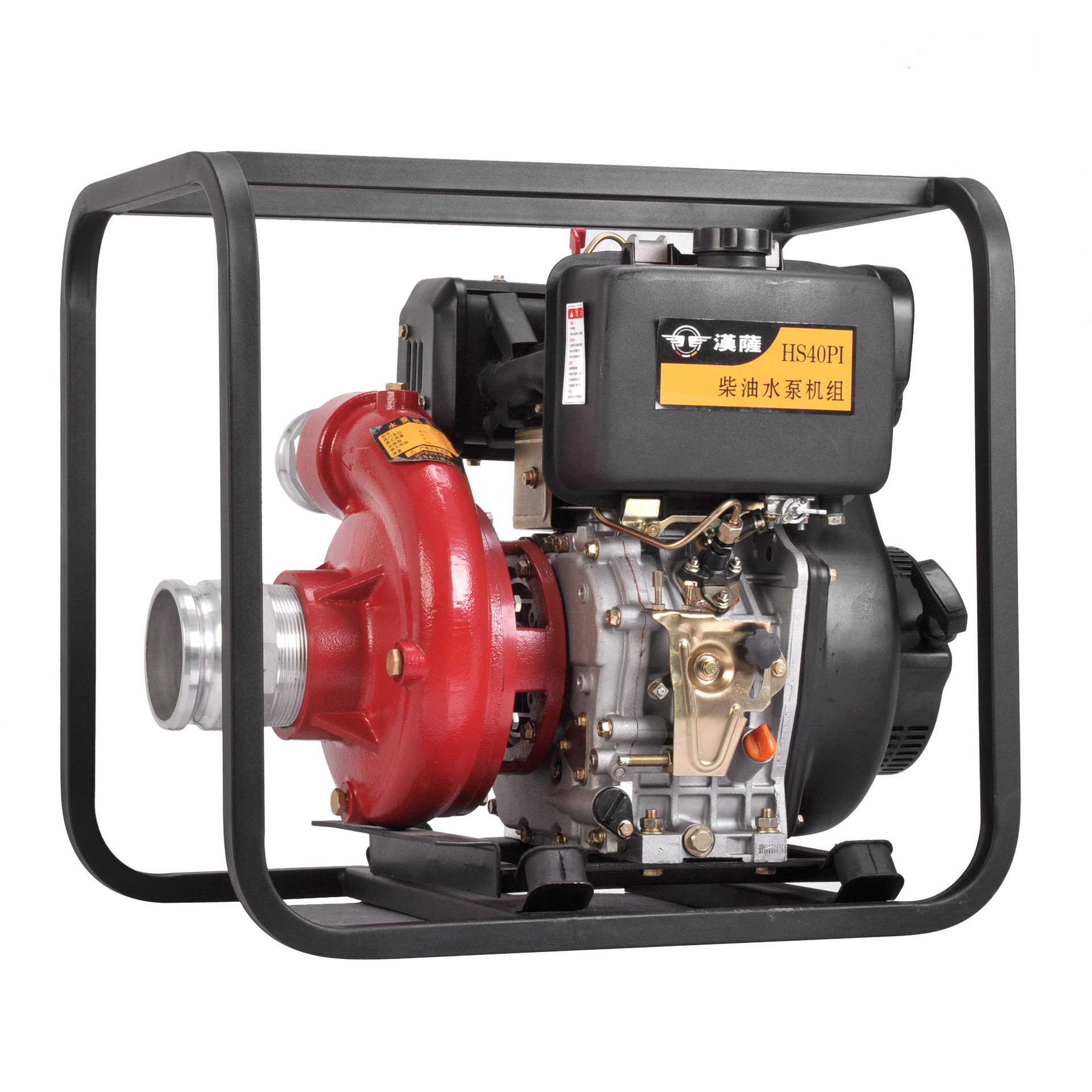 汉萨4寸柴油机水泵高压高扬程大流量消防泵HS40PIE小型电启动厂家