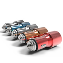 车充双usb金属私模多功能新款安全锤手机车载充电器车载快充NC-02