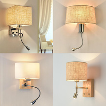 簡約現代北歐燈具創意客廳卧室床頭燈樓梯過道木質LED酒店壁燈