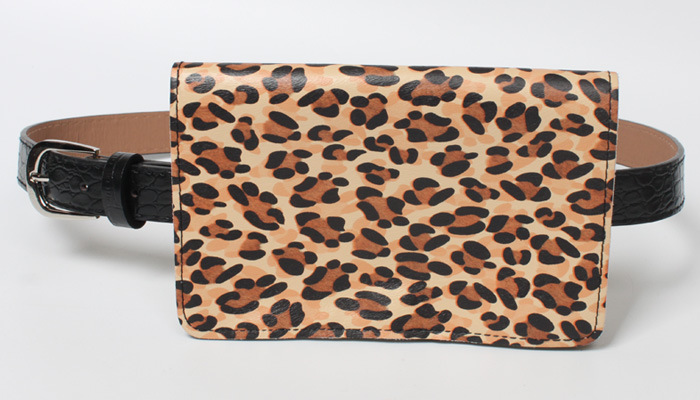 Snake Leopard Pattern Thin Belt Waist Bag display picture 4