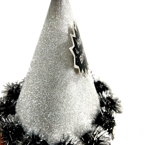 Wholesale 20 cm party birthday hats for children and adults party supplies pompom gold wire one-year-old paper ball hats