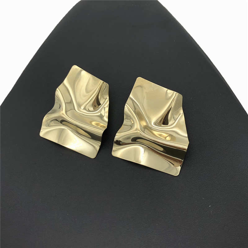 Holiday, Daily Occasion 1 Pair Casual Simple Style Geometric Pleated Alloy Ear Studs