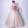 Flower Embroidery Bride Wedding Dress Dinner Toast Puffy Dress