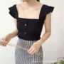 外穿夏季修身荷叶边吊带