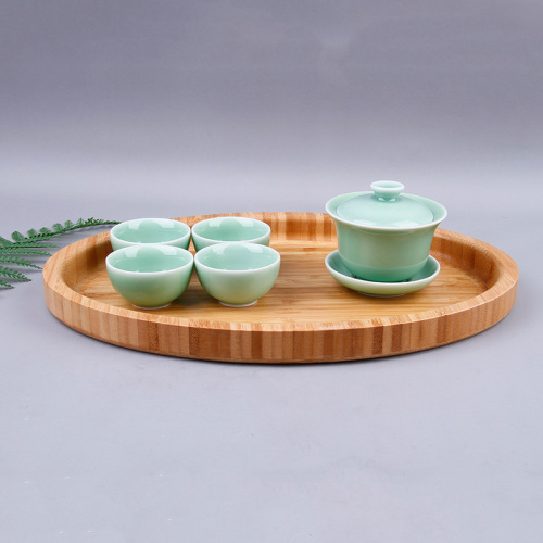 Factory direct supply Chinese oval bamboo tray household large and small multifunctional fruit tray bread dinner tray wholesale