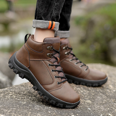 Cross border Large outdoors Climbing shoes Autumn and winter Men's Shoes new pattern non-slip wear-resisting Hiking shoes Gaobang motion Casual shoes