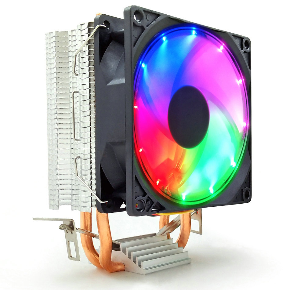 CPU散热器 双铜管9cm立式静音AMD115X台式电脑热管散热CPU风扇-阿里巴巴