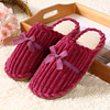 Demi-season comfortable wear-resistant keep warm slippers with bow for beloved for pregnant, footwear, wholesale