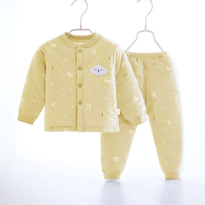 Selling Explosive money baby suit Newborn clothes Cotton clip thickening Two piece set cotton-padded clothes baby Pure cotton underwear cotton-padded jacket