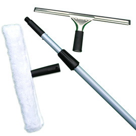 Glass Scraper Household Window Glass Window Cleaner Stainless Steel Telescopic Rod Single Side Cleaning Glass Wiper
