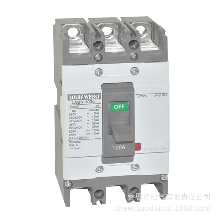 生产供应塑壳断路器LABN-103c 203c 403c 漏电保护断路器家用