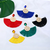 Retro woven multicoloured ethnic earrings, crystal earings, European style, boho style