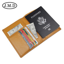 佳美达源头厂家直供真皮证件包头层牛油皮卡包护照包RFID屏蔽皮夹
