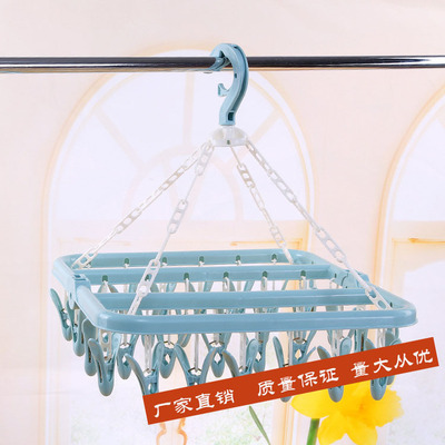 塑料折疊晾曬衣架收納神器防風圓盤多夾子兒童嬰兒襪子架工廠直銷