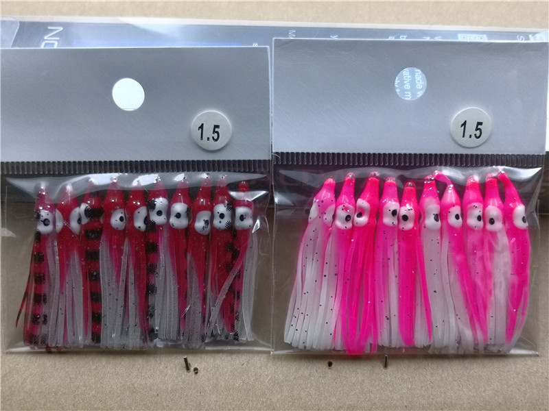 Fishing Lures Squid Skirts Octopus Lures Soft Plastic Trolling Skirt Lure Kit Saltwater Fishing Bait for Bass Trout