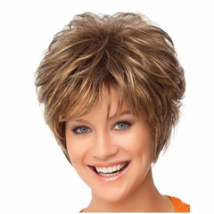 Cross-border new product: Women's European and American-style short curly wigs—export-grade synthetic headwear, sourced directly from Amazon suppliers, available for wholesale from manufacturers.