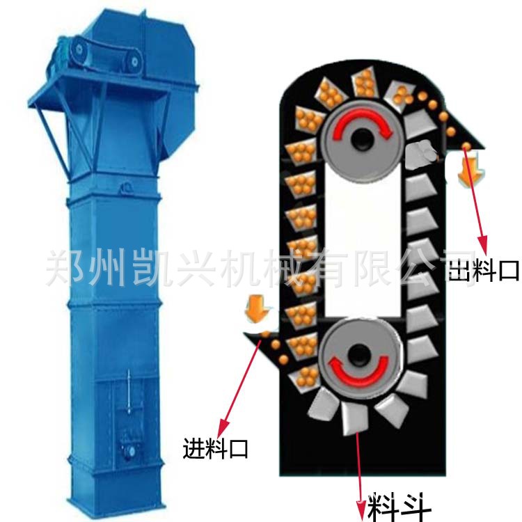 TD250皮带斗士提升机 水泥粮食大米提升机 畚斗上料机