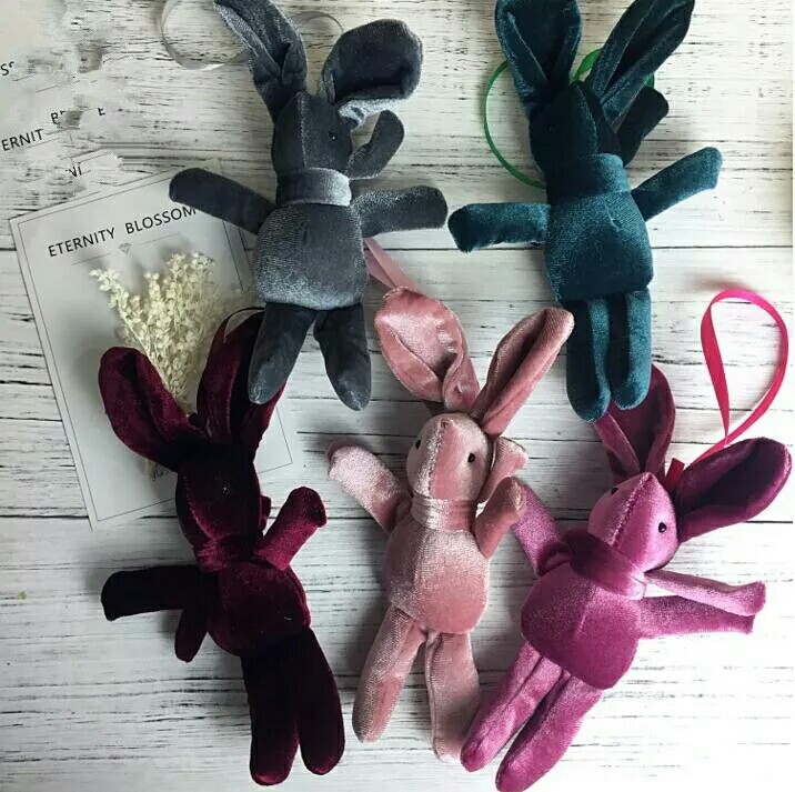 Бархатный кролик, плюшевая игрушка, подвеска, подарочная коробка, кукла, букет, Южная Корея