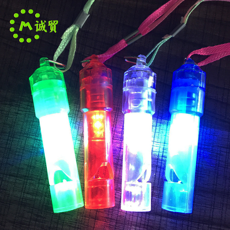 七彩发光口哨LED闪光荧光棒儿童哨子活动加油助威道具厂家供应