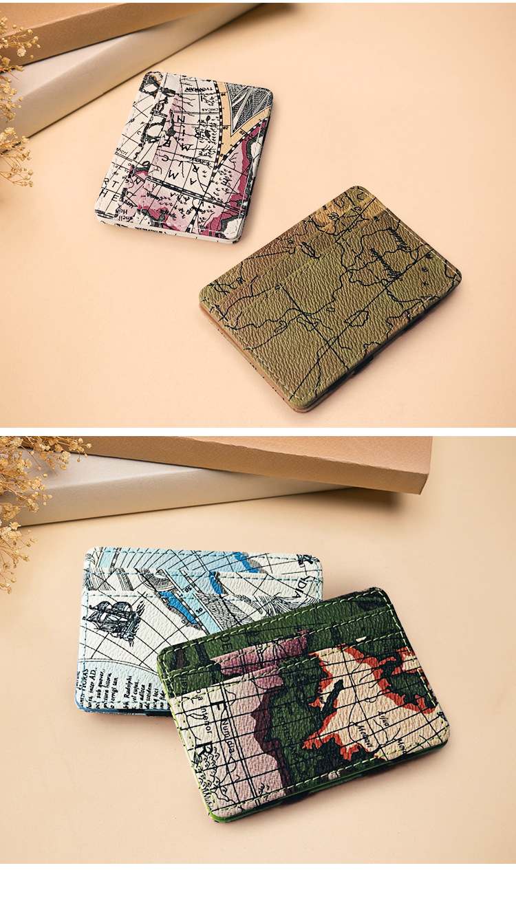 New Map Pattern Creative Magic Wallet Trend Money Clip Pu Double-sided Coin Purse Wholesale Nihaojewelry display picture 2