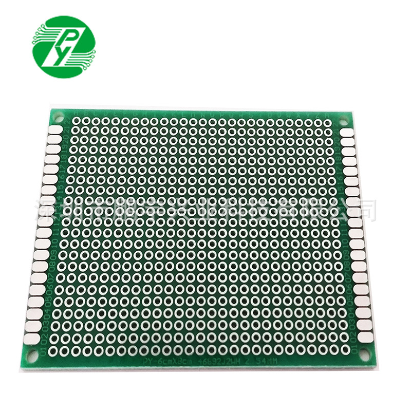 厂家批发6*8CM单面喷锡 1.6T 2.54间距万能板　洞洞实验万用板