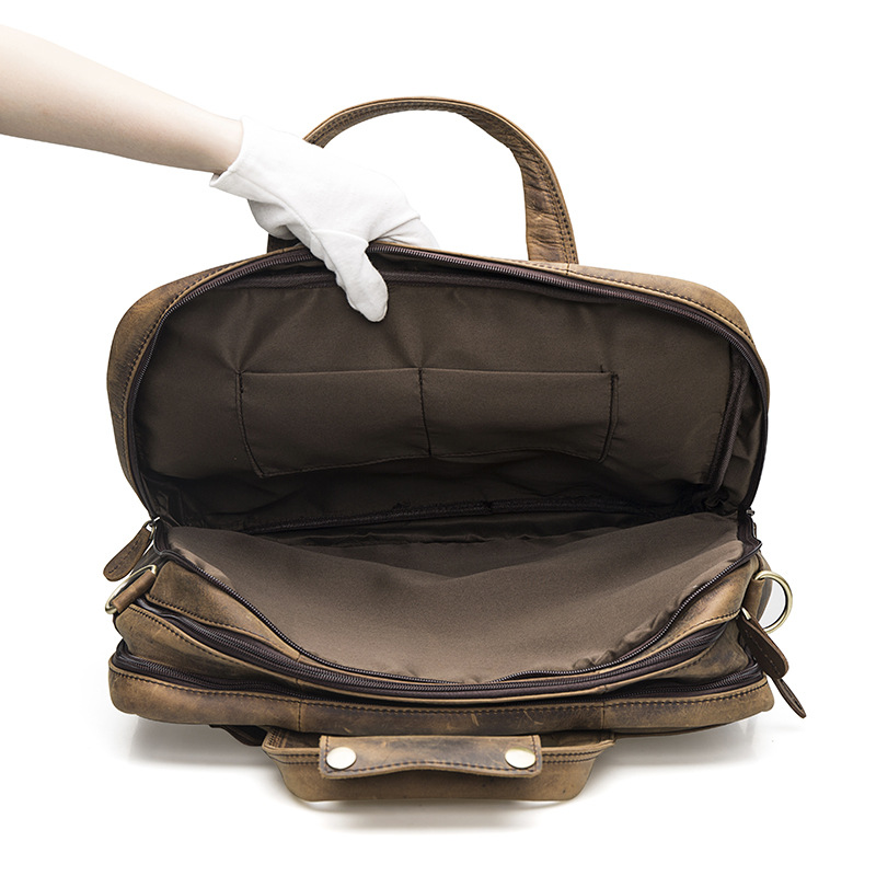8681416656 2068518898 Men Oil Waxy Leather Antique Design Business Briefcase Laptop Document Case Fashion Attache Messenger Bag Tote Portfolio 7146