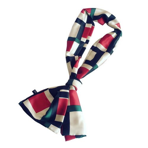 Small silk scarf for women, long spring and autumn double-sided decorative versatile winter small scarf professional scarf long scarf accessories