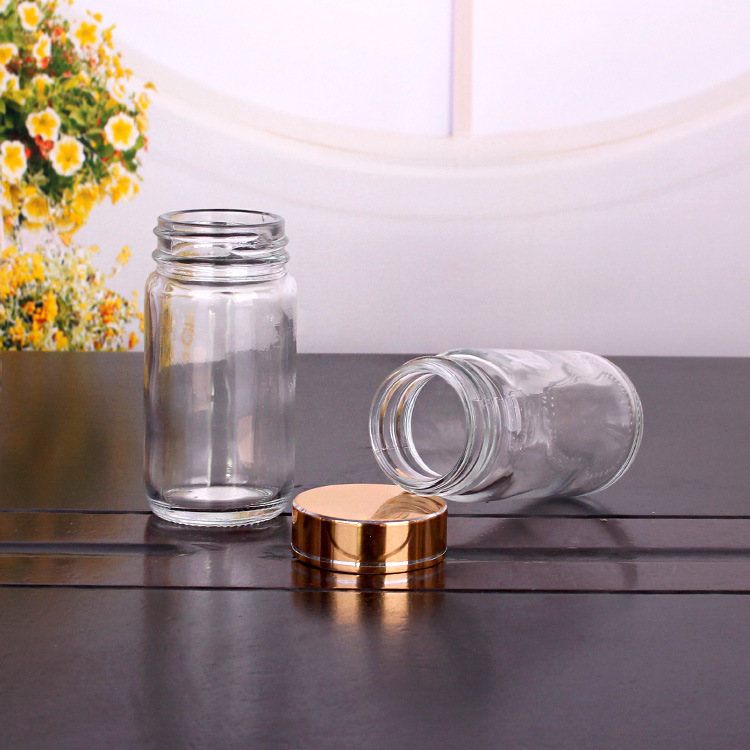 厂家供应60ml虫草瓶/高白料玻璃虫草片瓶/胶囊瓶logo印刷药片瓶