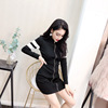 Zipper Decoration Slim Fit Wrap Hip Dress