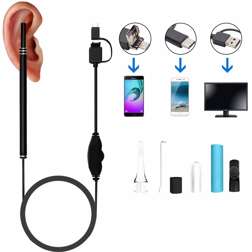 3in1 USB Ear Cleaning Endoscope Visual Earpick With Mini Camera Ear Cleaner Tool eBay