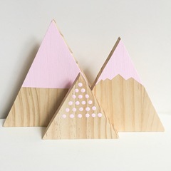 INS Nordic Style Solid Wood Snow Mountain Triangle Shelf Decor for Children's Room Home Soft Furnishings